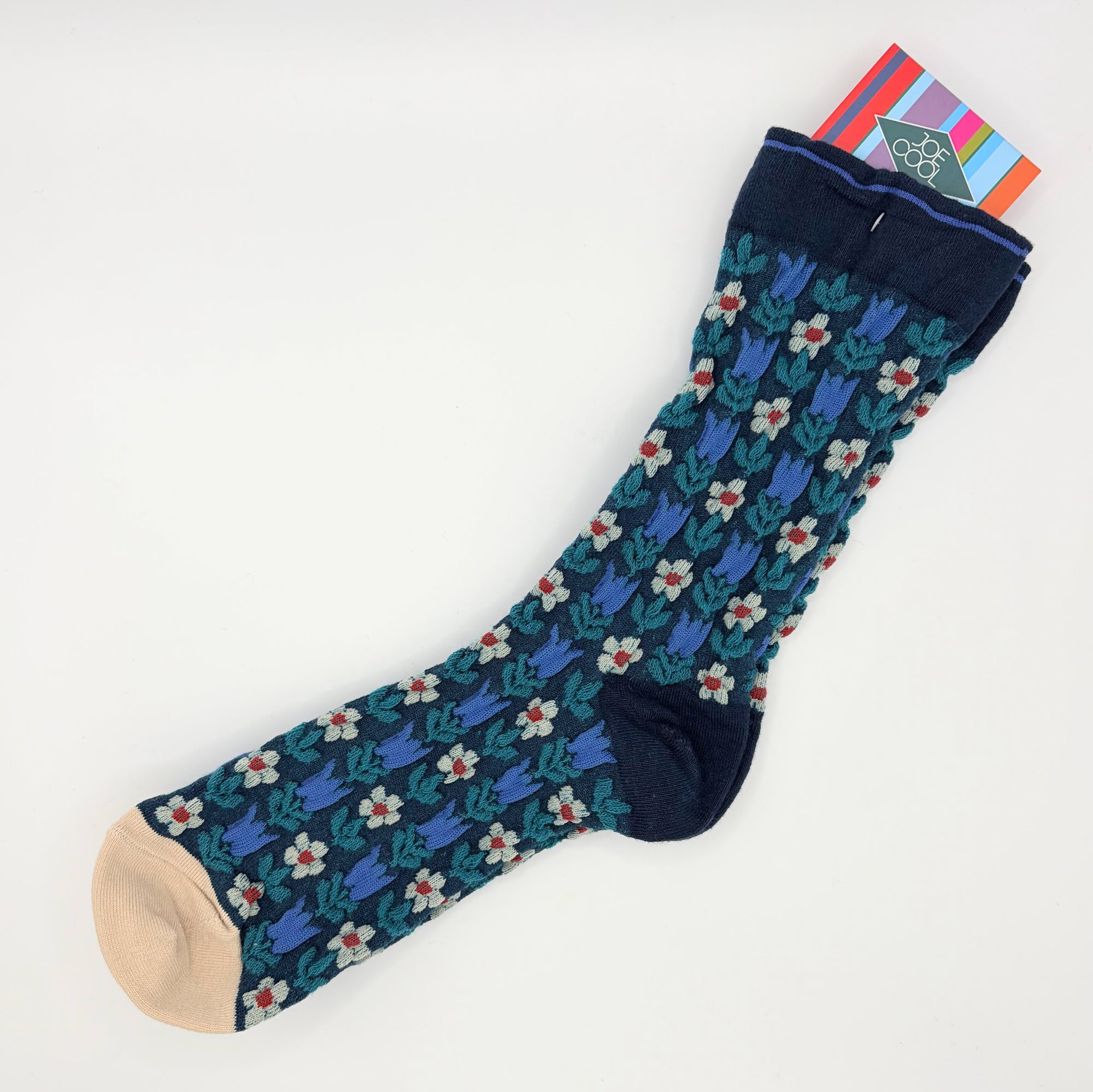 Retro Flower Blue Socks