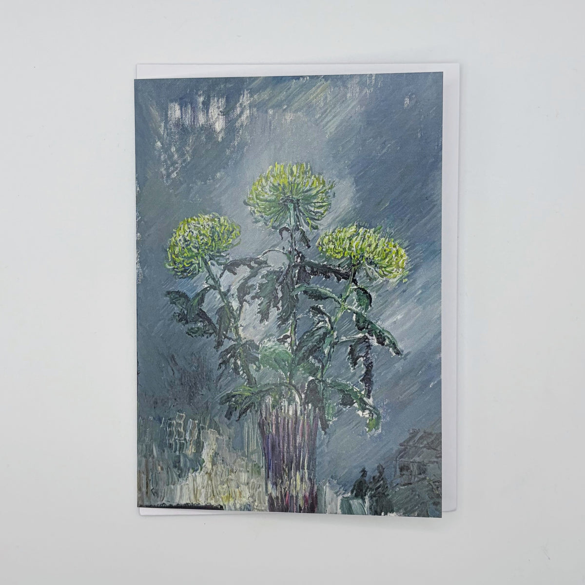 Sabine Moritz "Three Green Chrysanthemums, 2014" Greeting Card