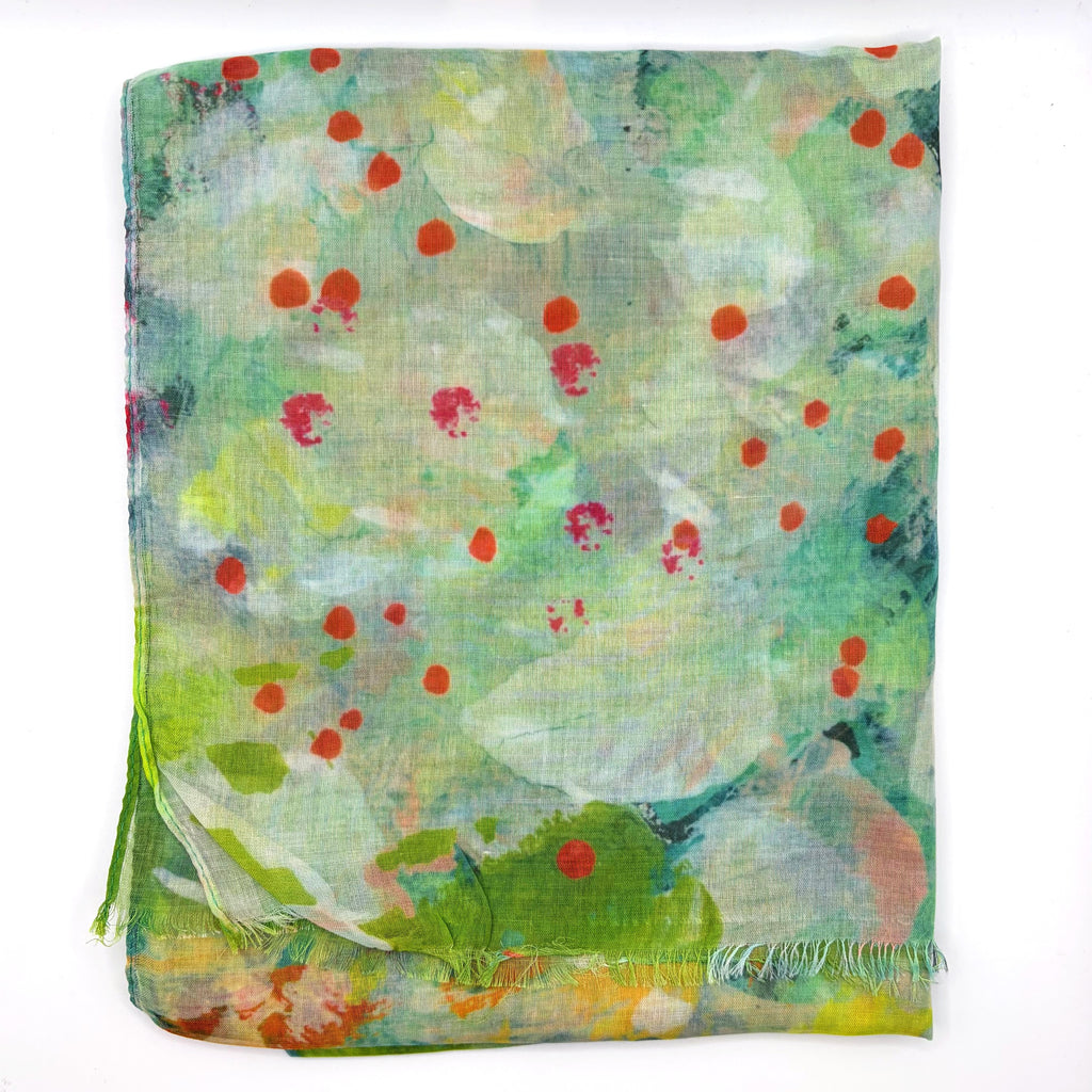 Green Painting Scarf