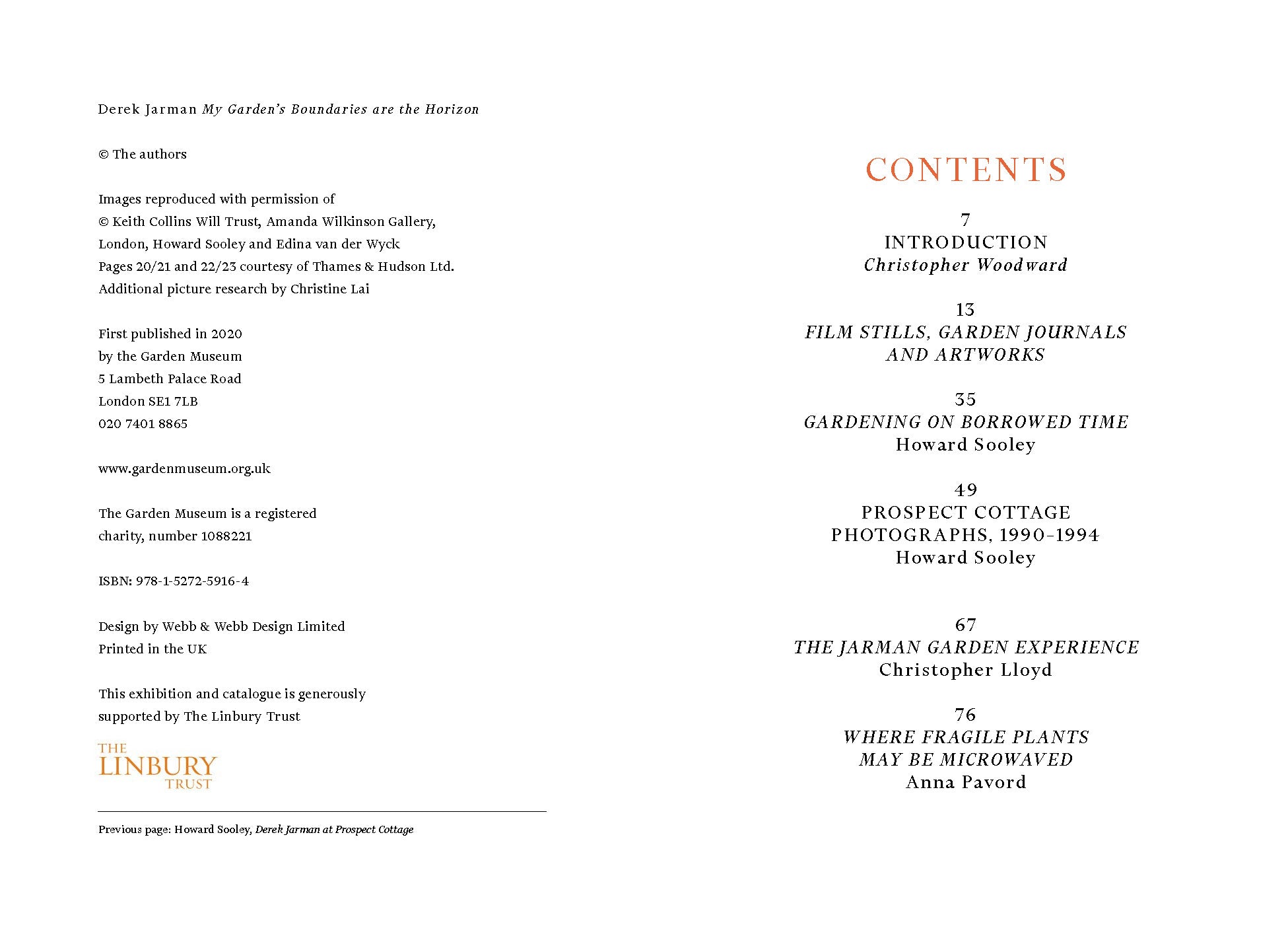 Derek Jarman: My Garden's Boundaries are the Horizon Catalogue