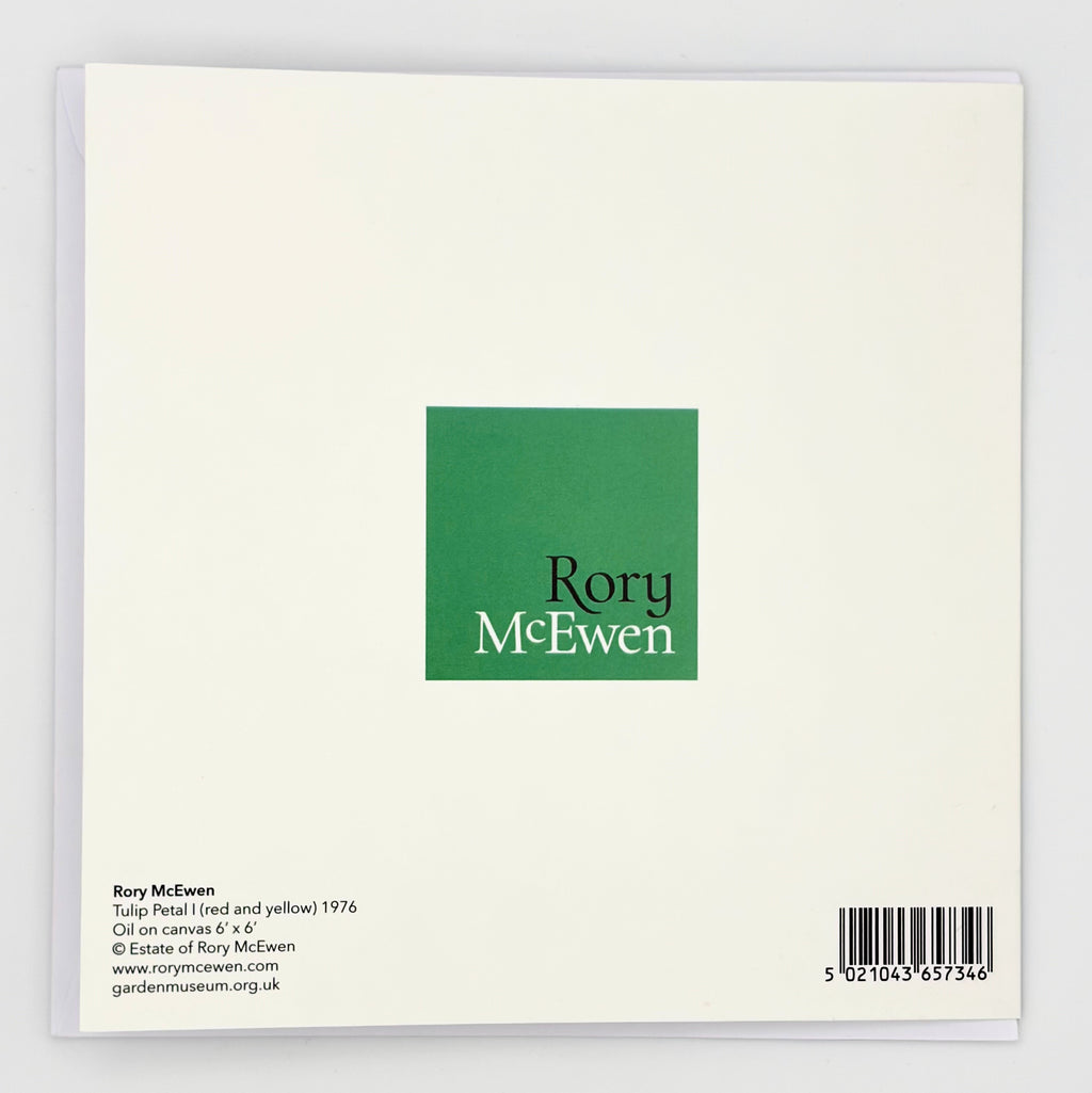 Rory McEwen Greeting Card: Tulip Petal I (red+yellow)