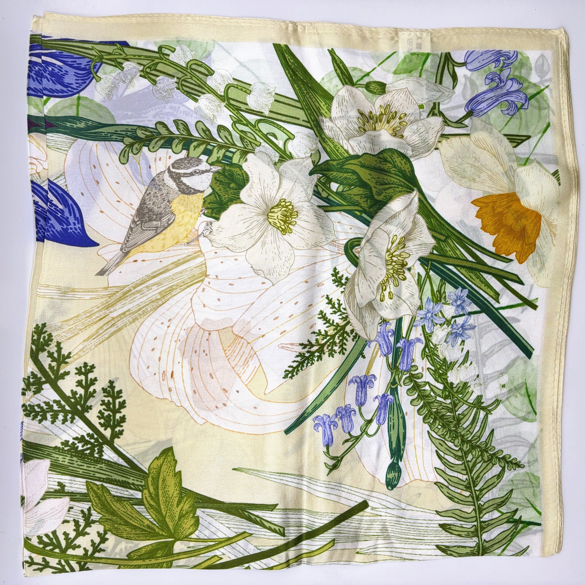 Fresh Floral Silk Scarf