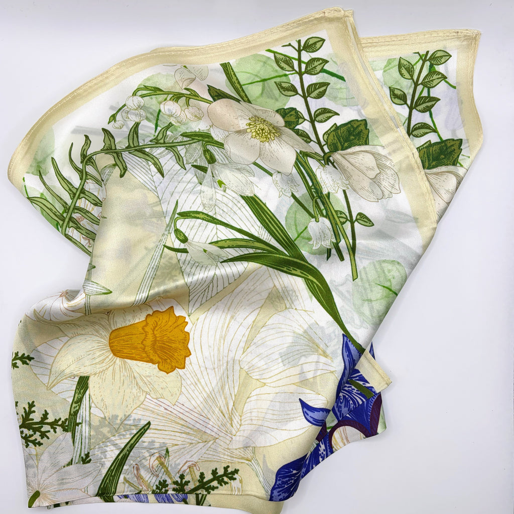 Fresh Floral Silk Scarf