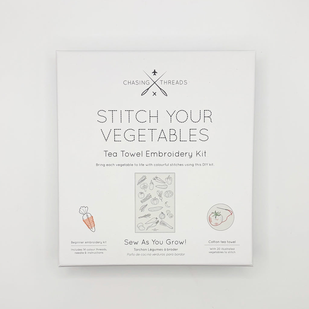 Stitch Your Vegetables Tea Towel